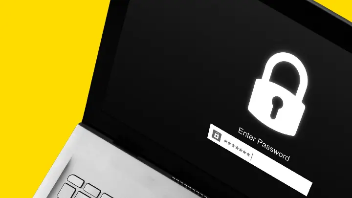 Kuvituskuva: Tietokoneen näyttö, johon kirjoitetaan salasana.